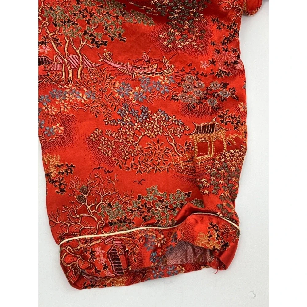 Unbranded Orange Gold Trim‎ Chinese Pants - Handmade  Kids Toddler Youth